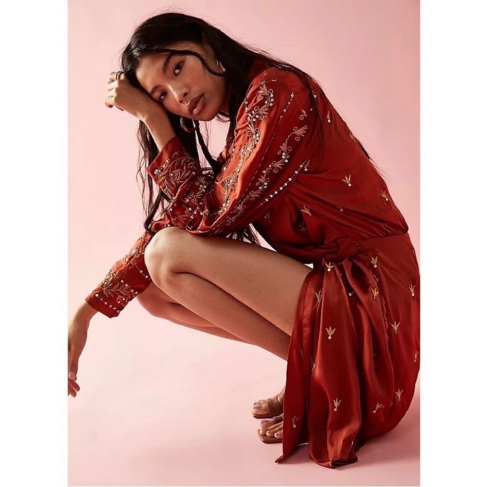 Free People NWT Breakdown Mini Wrap Dress size 0